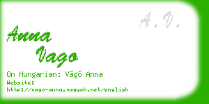 anna vago business card